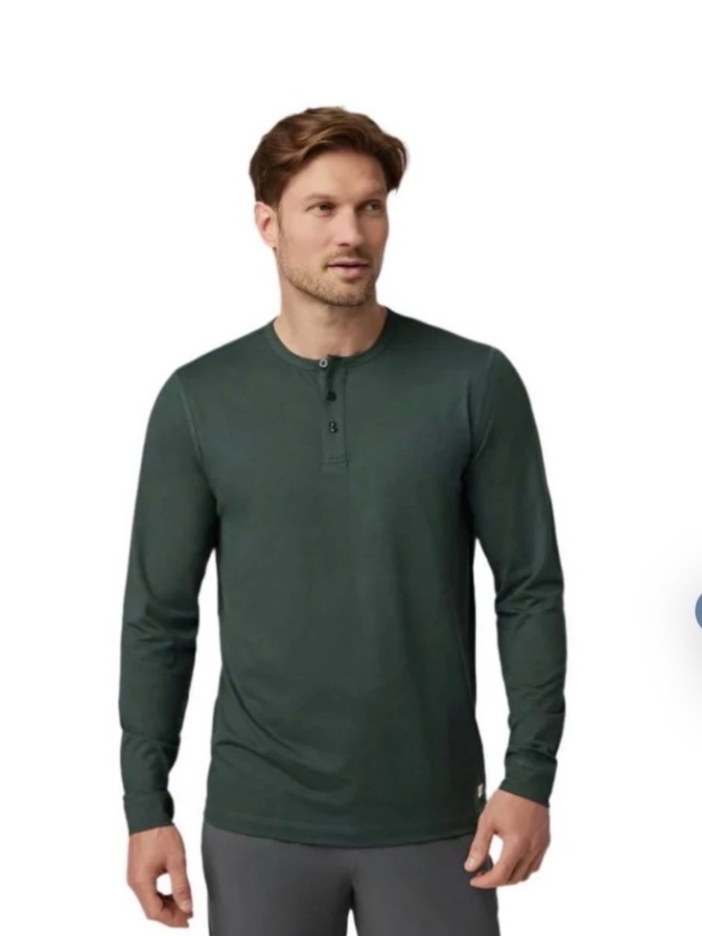 VUORI Forest Green Long-Sleeve Henley
